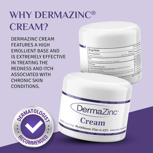 DermaZinc Therapy Cream, Zinc Cream for Skin, Relief for Psoriasis, Dermatitis, Eczema, and Other Conditions