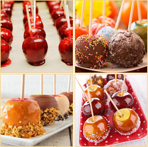 SHUESS 75PCS 3.54 Inches 75 Candy Apple Boxes with Hole Clear Apple Boxes for Treats, Food Grade PET Plastic Favor