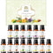 MO'JIZA Pure Aromatherapy Essential Oils Gift Set, 14 Oils-Jasmine, Lemon, Basil, Ylang
