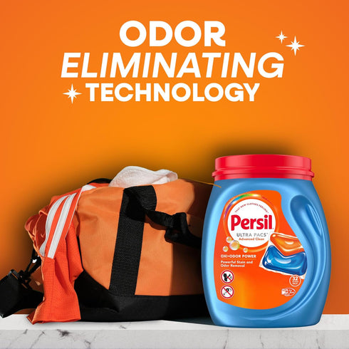Persil Ultra Pacs, Advanced Clean Oxi+Odor Power Laundry Detergent, 57 Count