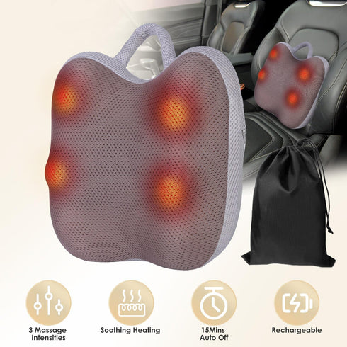 Wilytyres 3D Back Massager with Heat, Waist Massage Cordless Rechargeable Kneading Lower Back Massager for Pain Relief