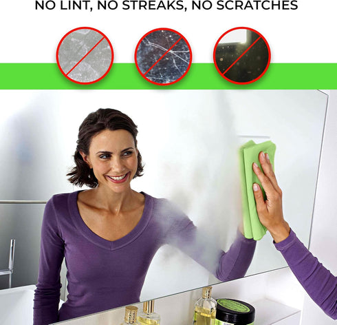 TiLO Microfiber Cleaning Cloth – 19 x 13-inch Ultra-Absorbent Reusable Polishing Cloth for Dust and Dirt (Green)