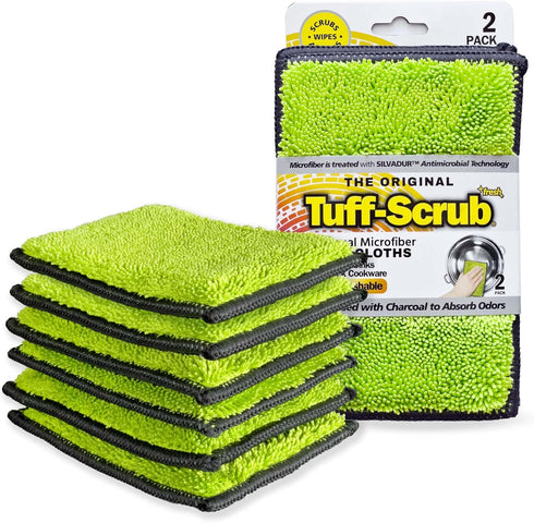 Fresh Professional Microfiber Sponge Cloths, 6-Pack with SILVADUR Odor Control Technology