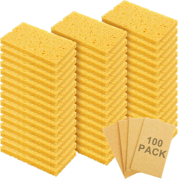 Zhengmy 100 Pieces Sponges Bulk Sponges Kitchen Compressed Sponge Natural Dish Sponge Compressed