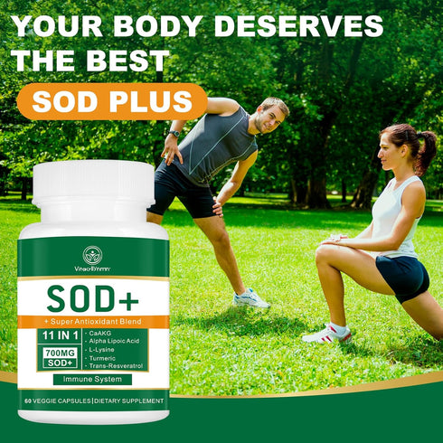 700MG Sod Superoxide Dismutase Supplement - High Potency Antioxidant for Cellular Health - 60 Capsules