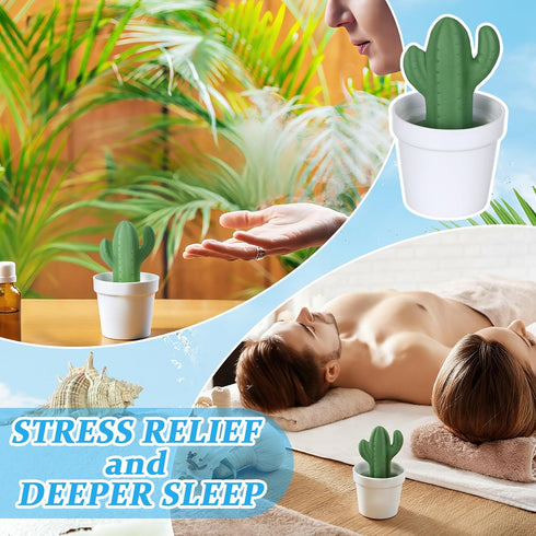 Summer Summer Honeydak Cactus Passive Essential Oil Diffuser Gifts, Cactus Decor Ceramic Diffuser for Home Bedroom
