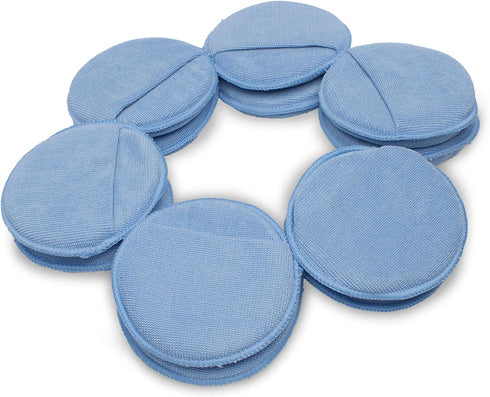 LTWHOME Blue Microfiber Wax Polish Applicator Cleaning Detailing Foam Sponge Pad with Finger Pocket for Cars (Pack of