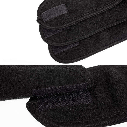 Whaline Terry Cloth Spa Facial Headband Wrap, 4 Counts Stretch Towel for Bath, Makeup, and Sport (Black)
