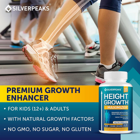 Growth Capsules to Grow Taller - Height Growth Maximizer with Calcium for Bone Strength, Natural Get Taller Supplement