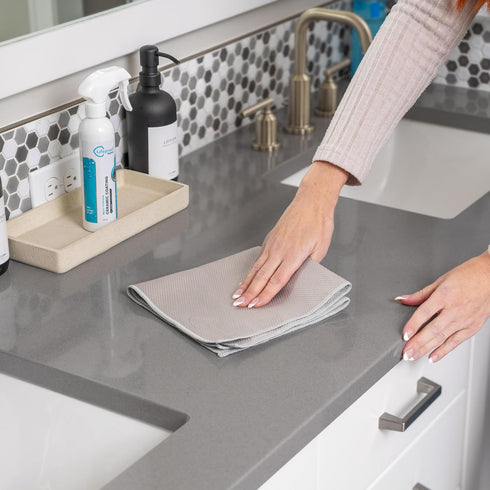 Set 3 Pack Set Lifeproof Streakless Microfiber Eco Cleaning Cloth - Effortlessly Cleans Stainless, Glass & Stone