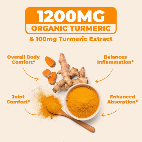 Turmeric Curcumin & Black Pepper Extract - 2 Pack - High Absorption Joint Support Supplement with Bioperine, 95%