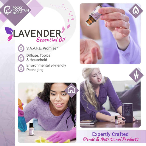 Rocky Mountain Oils Purify Lavender Essential Oil | Organic Diffuser Oil for Aromatherapy & Sleep