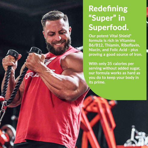 Granite Supplements Vital Shield - 30 Servings Greens Superfood Powder for Gut Health, Lemon Lime