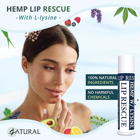 Hemp Lip Balm with L-Lysine, Heal, Moisturize, Protect (5)