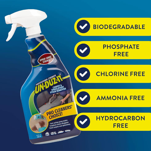 Carpet and Upholstery Stain Remover Spray - 32 Fl Oz Stain Remover for Area Rugs and Upholstery