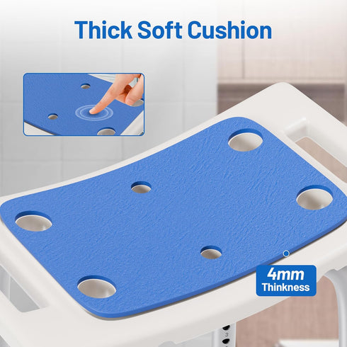 6 Shower Chair for Elderly Shower Seat for Inside Tub Tool-Free Shower Stool Adjustable Heights Bathtub Chairs