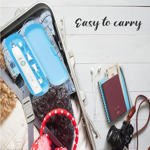 2 Pcs Electric Toothbrush Travel Case, Portable Holder for Electric Toothbrush Set (Blue and Black)