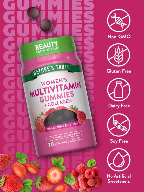 Gummies 70 Count Nature's Truth Womens Multivitamin Plus Collagen & Biotin | | Non-GMO & Gluten Free Supplement