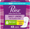 Poise Daily Liners, Incontinence Panty Liners, Regular Length, 48 Count, Very Light Absorbency