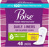 Poise Daily Liners, Incontinence Panty Liners, Regular Length, 48 Count, Very Light Absorbency