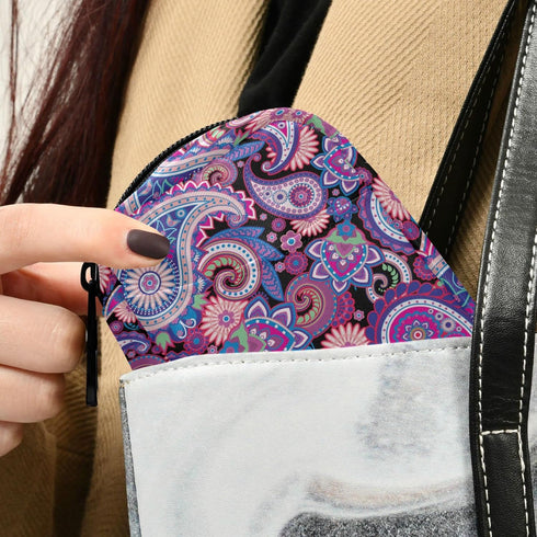 Naanle 7 4.6 3.14 1.88 Inch, Traditional Paisley Flowers Pill Box Day Case Travel Organizer Bag with Zipper Floral