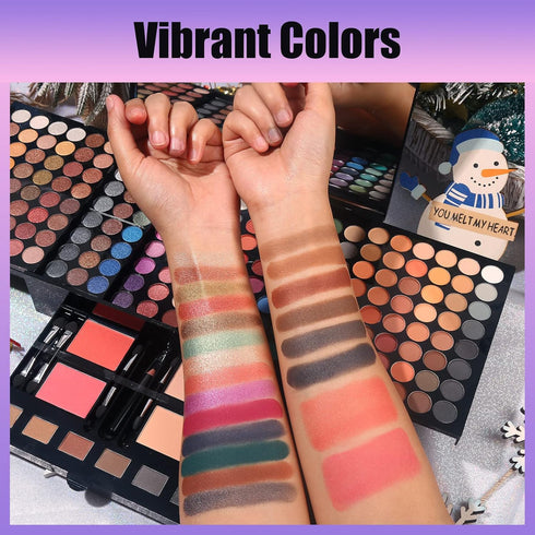 Women Makeup Sets Full Kits - 190 Colors Cosmetic Make Up Gifts with Eyeshadow, Blusher, Eyebrow Powder, and Mirror