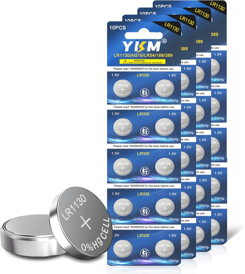 AG10 LR1130 Battery L1131f L1131 L1131c 389 390 1.5V Alkaline Batteries for Calculator, Watch - 40 Pack