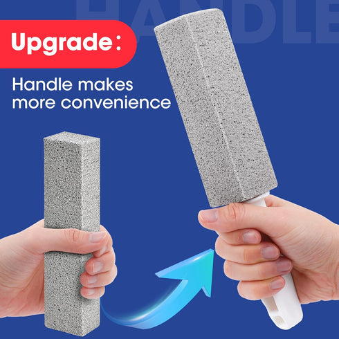 AZEN 5 Pack Pumice Stone, Pumie Scouring Stick with Handle, Hard Water Stain Remover for Toilet, Bathroom, Kitchen