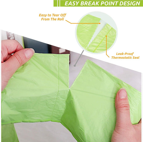 Nexlyte 200 Count 5 15-16 0.71 Gallon Biodegradable Trash Bags Liter Garbage Bags, Mil Thick, Green