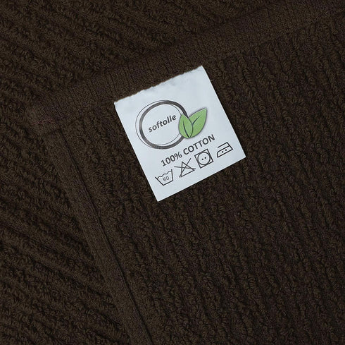 Softolle Kitchen Towels Pack of 12 Bar Mop Towels 100% Cotton Super Absorbent for Home Kitchen Cleaning (Brown)