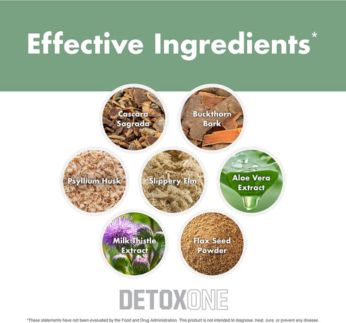 NutraOne DetoxOne 30 Day Extra Strength Detox Cleanse for Healthy Digestive Function and Weight Loss