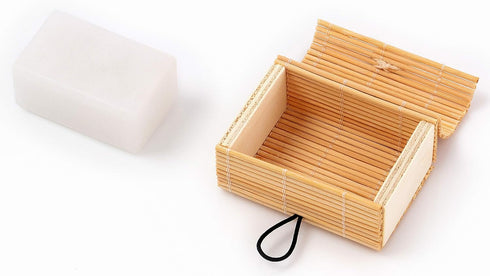 Large Alum Block in Bamboo Case | 100% Natural Potassium Alum Stone/Bar for Styptic, Anti-Ingrown Hair Aftershave for