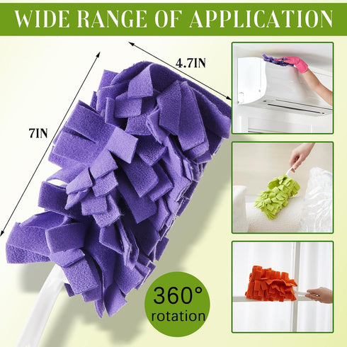 12 Pcs 5 Layer Duster Refills Only Fleece Refills Reusable Dusters for Cleaning 4.7 x 7 Inch Washable Duster Pads for Hand Duster Ceiling Fan Hardwoods Window Kitchen Floor, 6 Mixed Colors by Skybooly