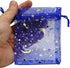 SUNGULF 100Pcs Sheer Organza Drawstring Pouches, 4x5 Inches, Blue, Wedding Party Favor Bags