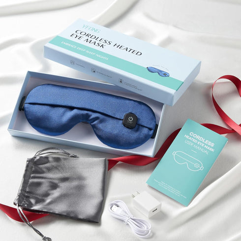 YFONG Cordless Heated Eye Mask, Large Battery Life & Longer Heating Time, Warm Eye Compress Mask for Dry Eyes