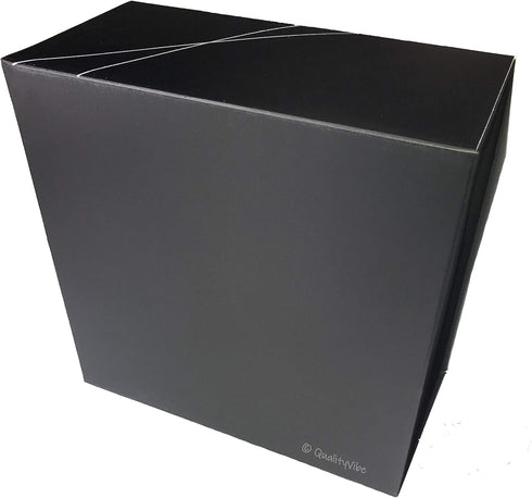 Groomsmen Gift Boxes Set of 2 (8x8x4 in) with Silver Foil Design and Matching Proposal Cards for Wedding Team