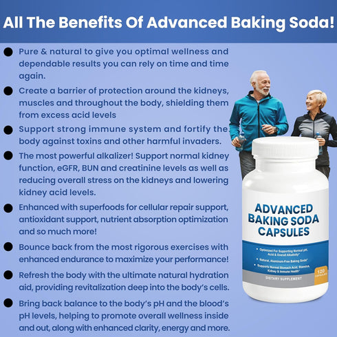 Immune, Advanced Baking Soda Capsules: Organic Use Aluminum Free Baking Soda w/Superfoods to Support Kidneys, Stomach