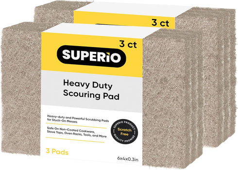 Natural Scouring Pad, Non-Scratch Sisal Plant Based Scrubber, Eco-Friendly Reusable Kitchen Scrubbing Pad Pack of 6