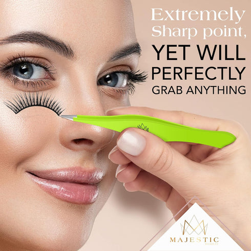 Majestic Bombay Point Tweezer for Women and Men – Precision Tweezers for Splinter, Ticks, Facial Hair Removal