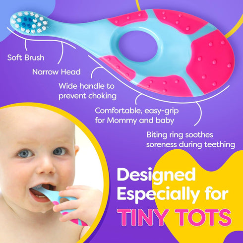Kids Toothbrush 4 Pack Toddler Soft Bristles Child Sized Brush Heads for Ages 3-10 Multi-Color Set