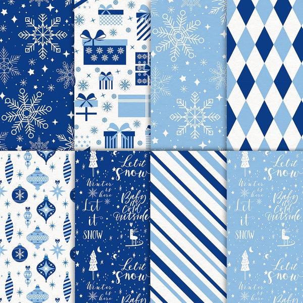 Whaline 160 Sheets Winter Tissue Paper, 14 x 20 Inch Blue White Snowflake Art Craft Paper for Decor