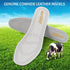 Leather Insoles for Men, Black Thin Inserts for Dress Shoes, Nonslip Shoe Pads (3 Pairs, US 9-9.5)