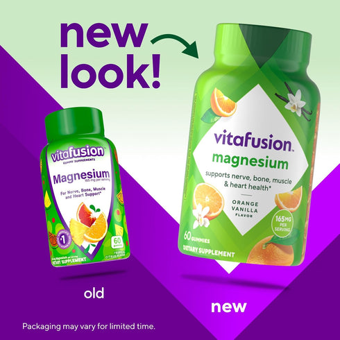 Gummy 60 Gummies vitafusion Magnesium Supplement, Bring calm to your vitamin routine, Tropical Citrus Flavor