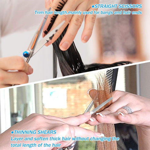 LIGICKY Professional Hair Cutting Scissors Kits for Kids Haircuts, Thinning Bang Hair Shears for Salon/Home