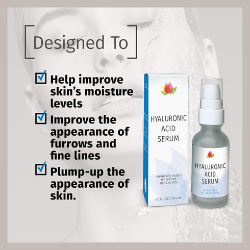 Reviva Labs Hyaluronic Acid Serum for Face and Neck, 1 Fl Oz