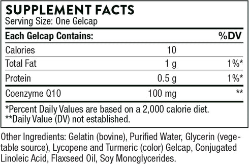 THORNE CoQ10 (Formerly Q-Best 100) - 100mg Ubiquinone Dietary Supplement for Heart Health, 60 Gelcaps
