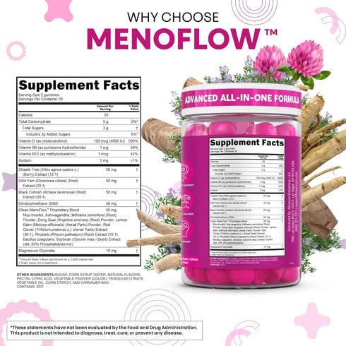 Gummies B6 Gummy Clean Nutra Menopause Supplements for Women Chastberry Wild Yam Inositol Black Cohosh Magnesium Red