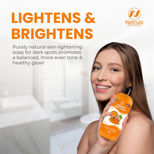 Turmeric Body Wash – Skin Brightening Turmeric Soap for Dark Spots, Hyperpigmentation – Exfoliating Turmeric Face Wash