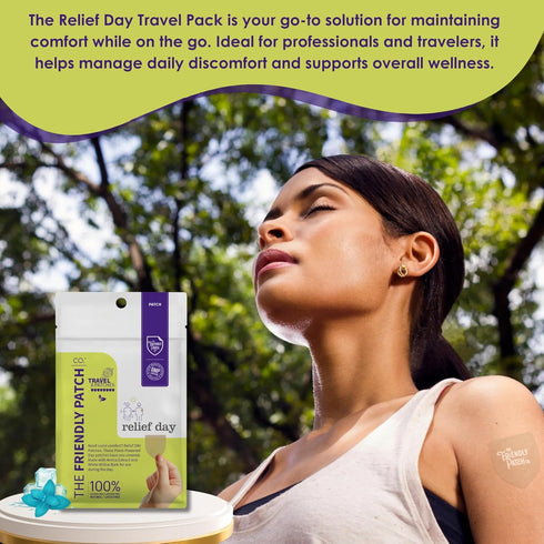 Relief Day Patch - Arnica, White Willow Bark, Saffron & Peppermint for Soreness and Discomfort for Women and Men