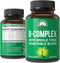 Vitamin B Complex Capsules + Whole Food Blend | 90 Capsules | Best Vegan B-Complex Supplement with 25 Vegetables &